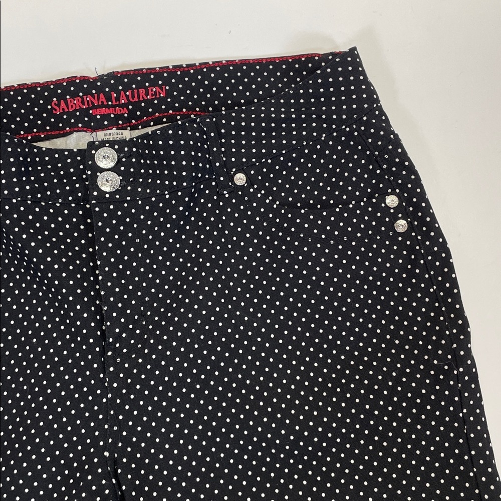 Sabrina Lauren Bermuda Polka Dot Shorts Black White Womens Plus 16W - Picture 4 of 8
